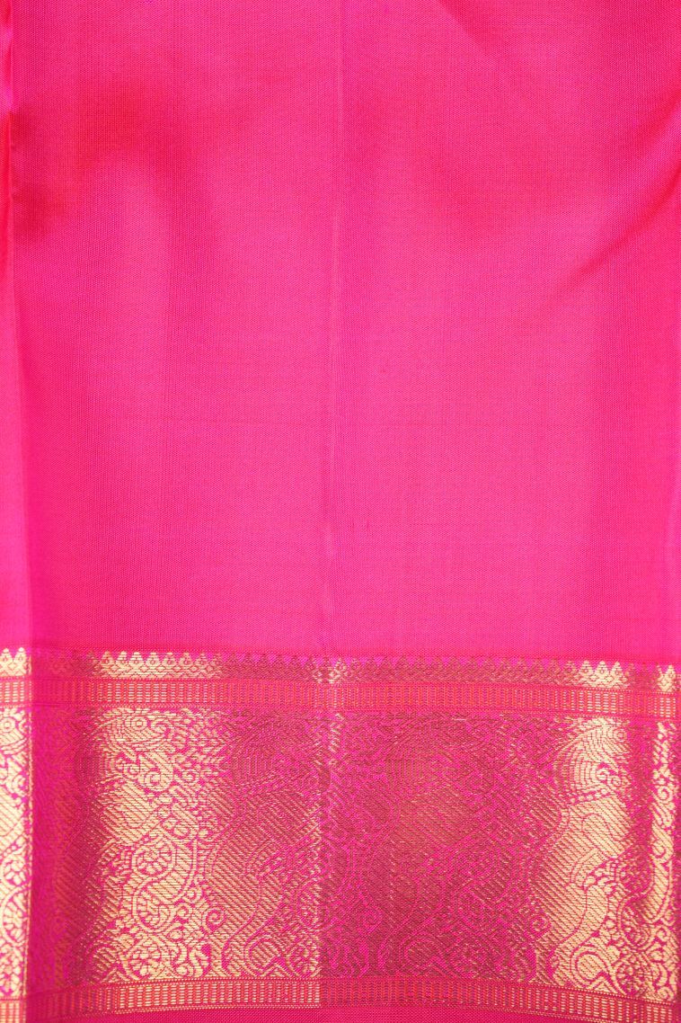 Magenta  Pink Kanchipuram Silk Sarees with Gold Zari Buttis (small Dots Or Motifs) view 3