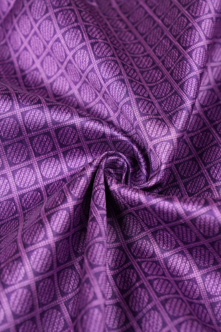 Iris Purple Tussar Saree with Without Zari Zari Geometric Shapes view 4