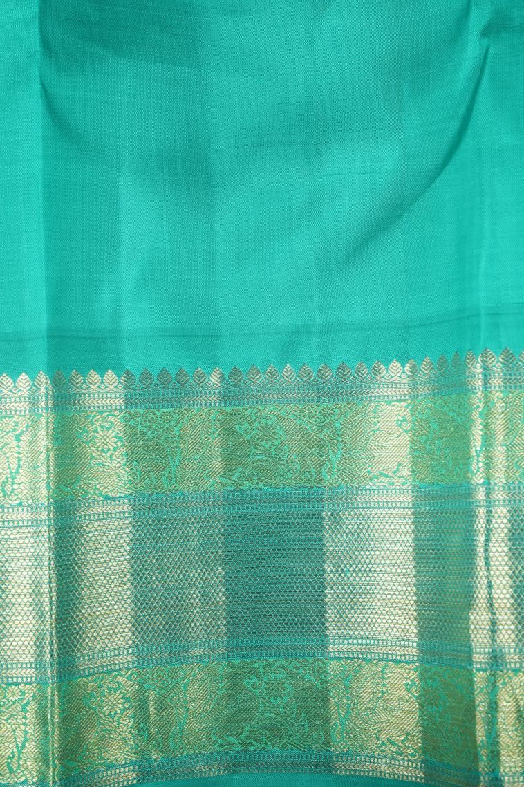 Bosenberry Purple Kanchipuram Silk Sarees with Gold Zari Peacock Motifs view 3