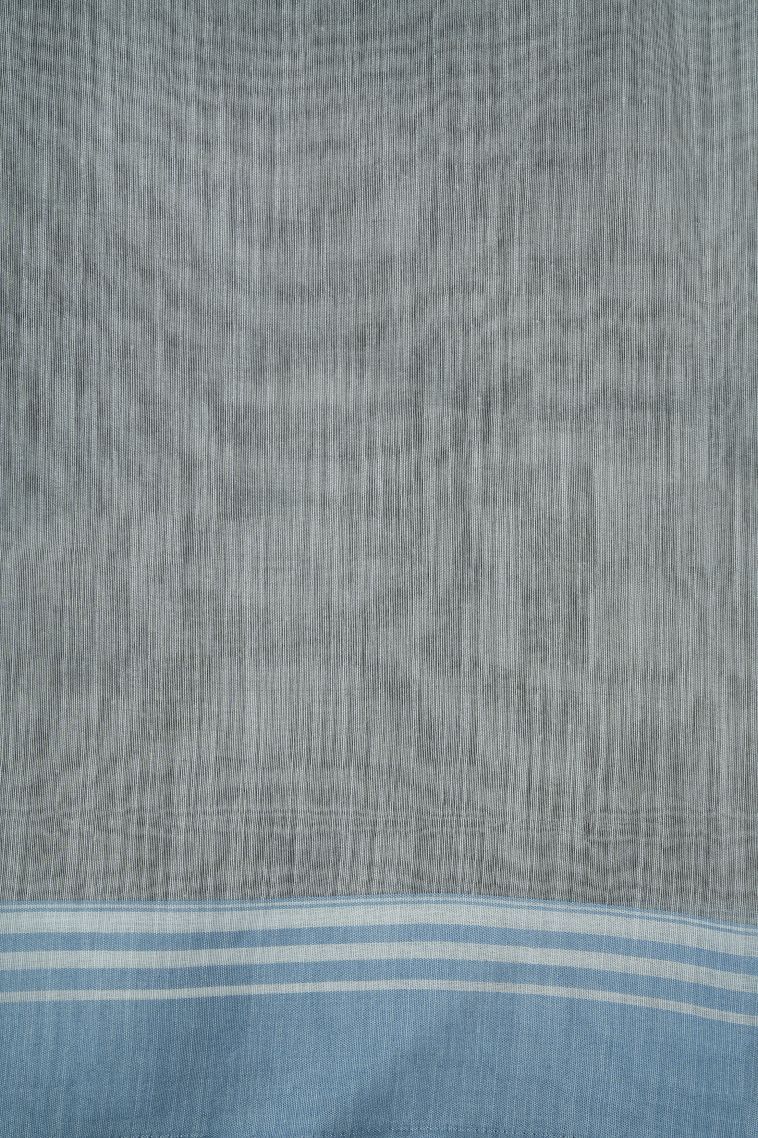 Gray Black Chanderi Cotton Sarees with Without Zari Zari Floral Patterns view 3