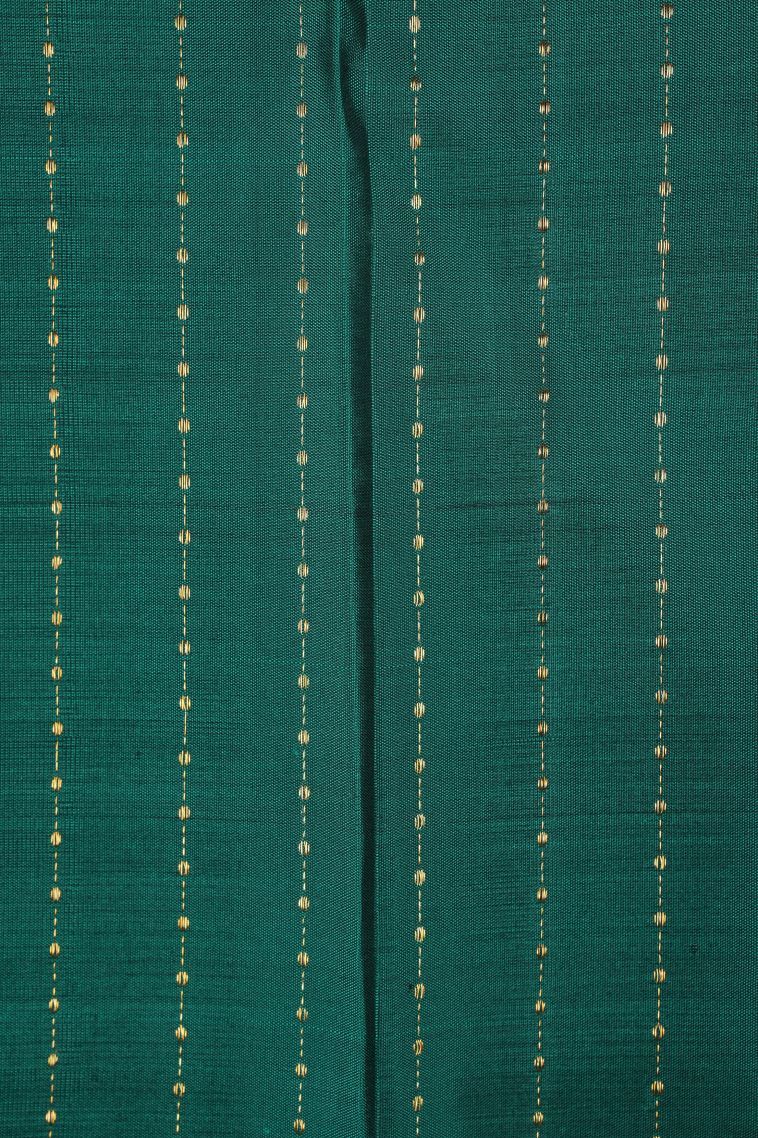 Strawberry Pink Kanchipuram Silk Sarees with Gold Zari Stripes view 3