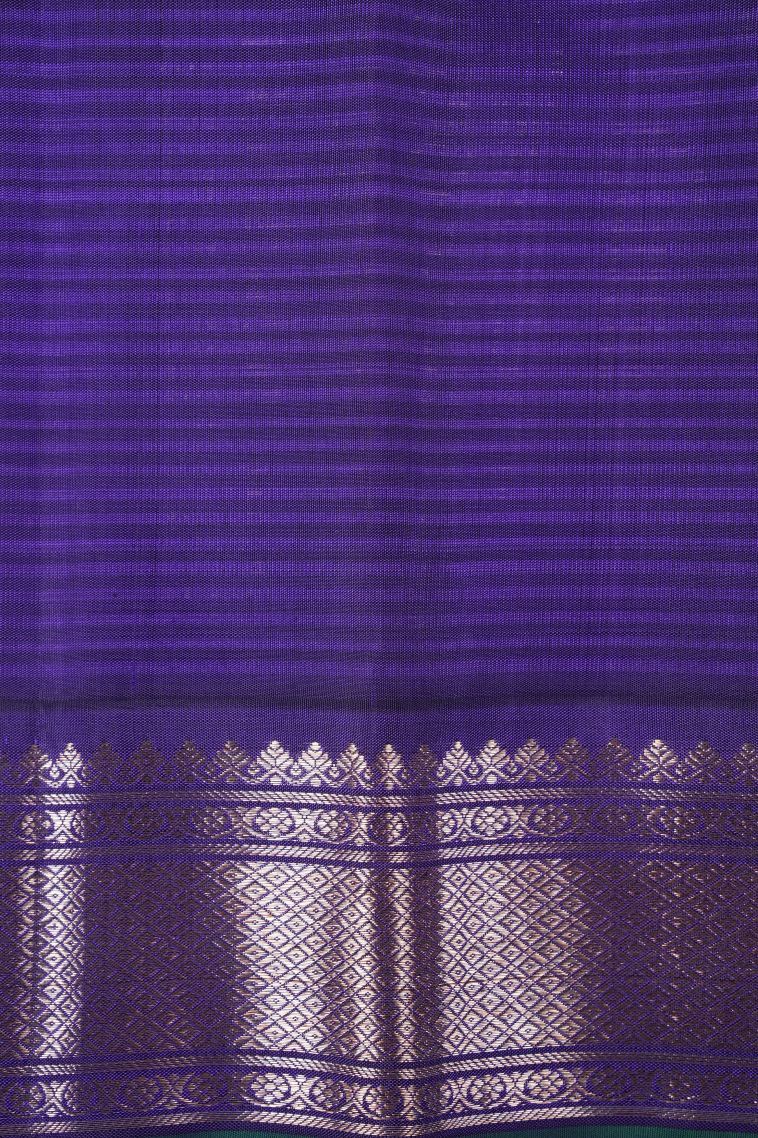 Lemon Yellow Kanchipuram Silk Sarees with Without Zari Zari Plain view 3