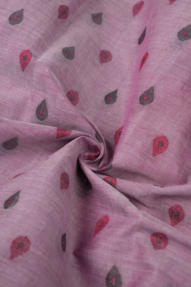 Lean Pink Kanchi Cotton Sarees with Without Zari Zari Buttis (small Dots Or Motifs) view 4