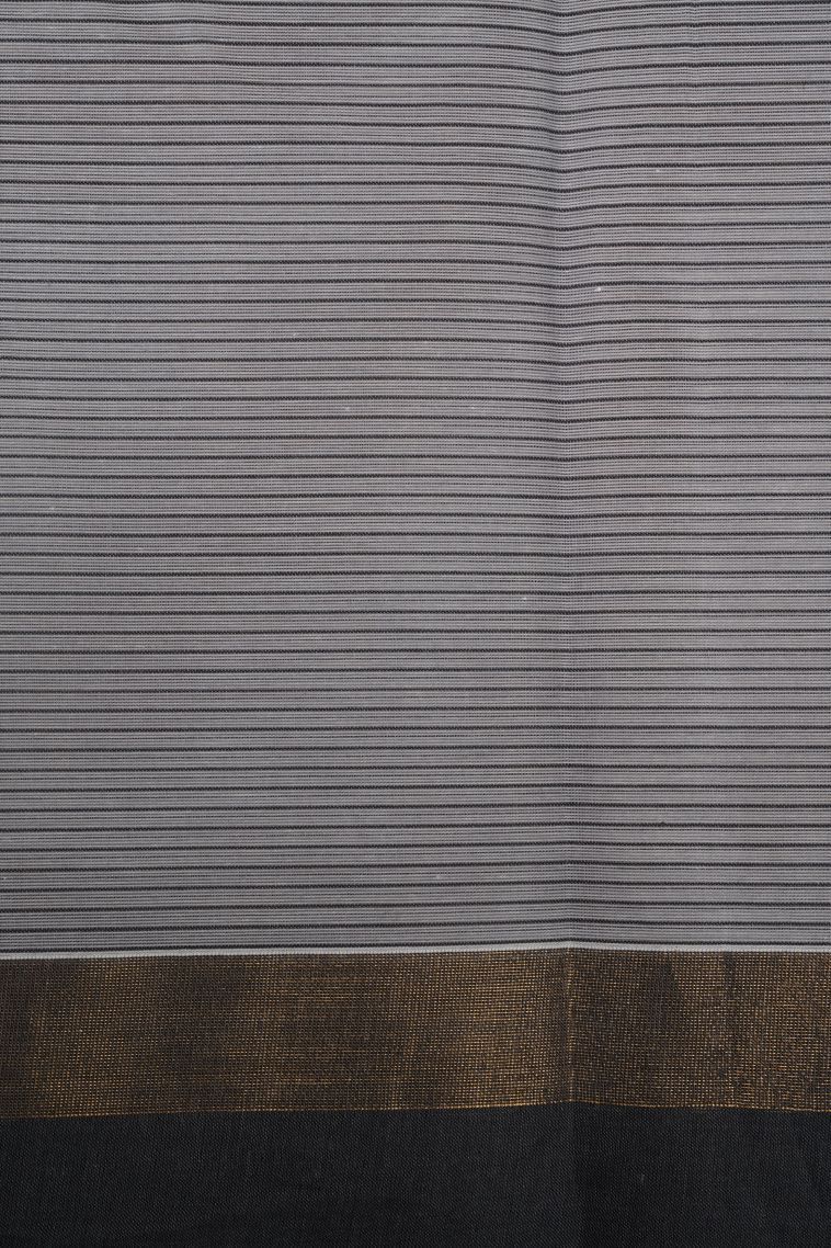 Slate Blue Kanchi Cotton Sarees with Without Zari Zari Stripes view 3