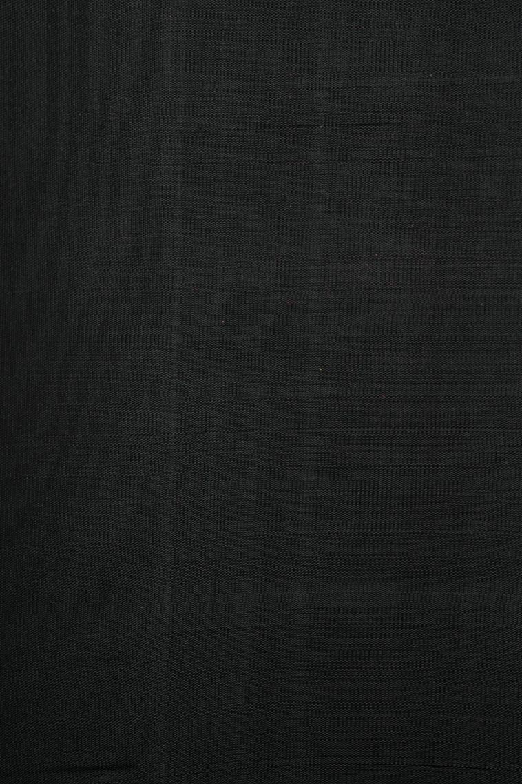 Rock Black Kanchipuram Silk Sarees with Silver Zari Floral Patterns view 3