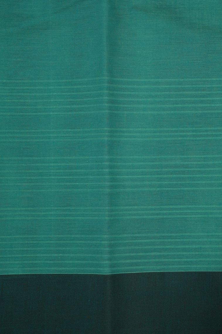 Teal Blue Kanchi Cotton Sarees with Without Zari Zari Stripes view 3