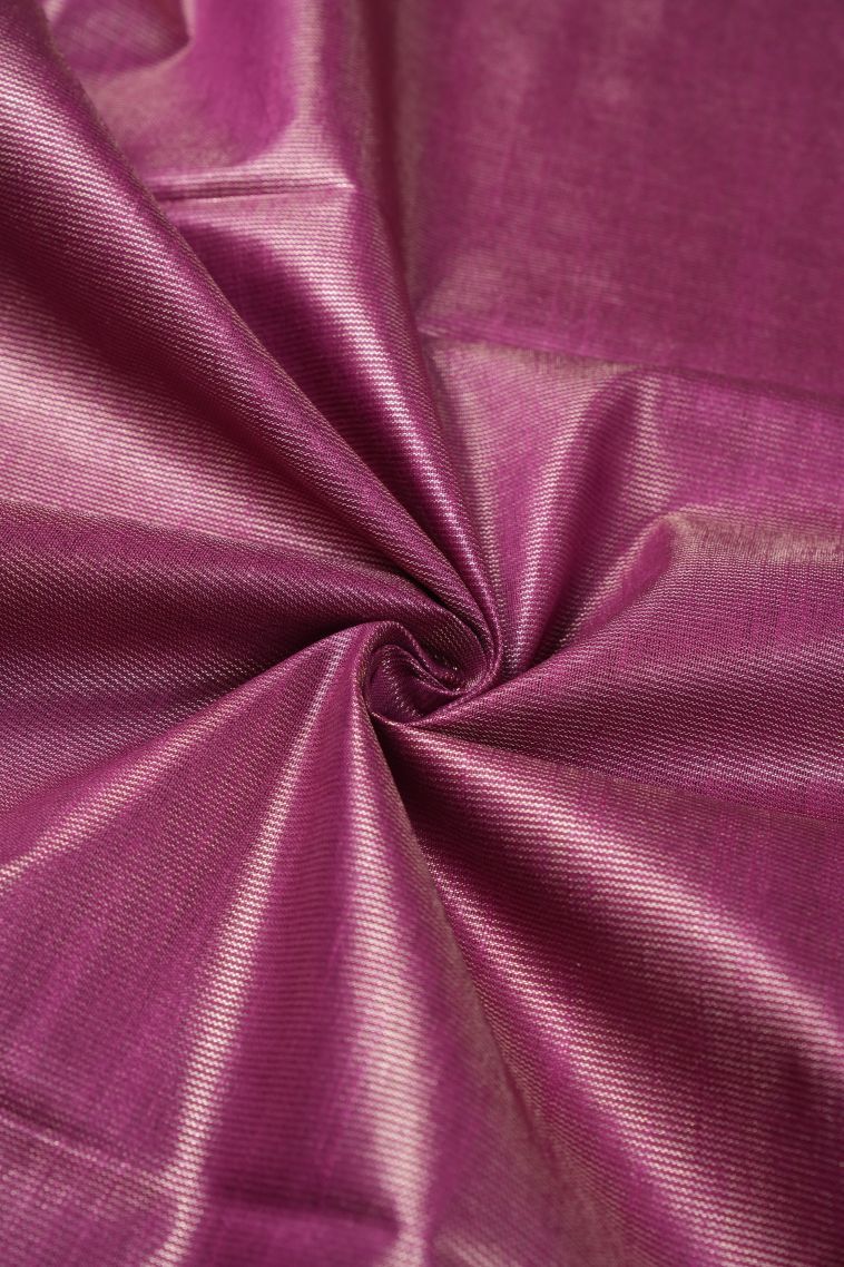 Lilac Purple Tussar Saree with Without Zari Zari Plain view 4
