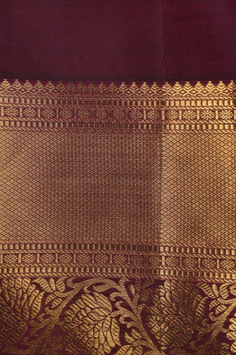 Bindi Red Kanchipuram Silk Sarees with Gold Zari Floral Patterns view 3