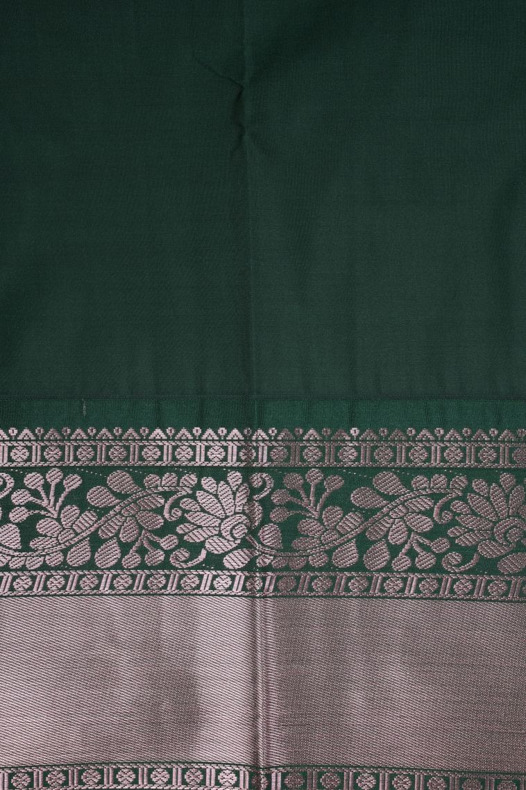 Hot Pink Visiri Madippu Silk Sarees with Copper Zari Buttis (small Dots Or Motifs) view 3