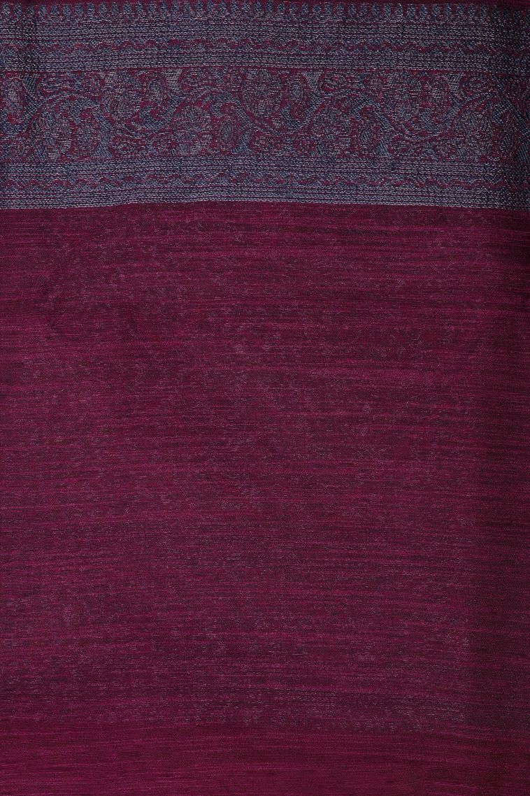 Magenta Purple Tussar Saree with Bronze Zari Buttis (small Dots Or Motifs) view 3