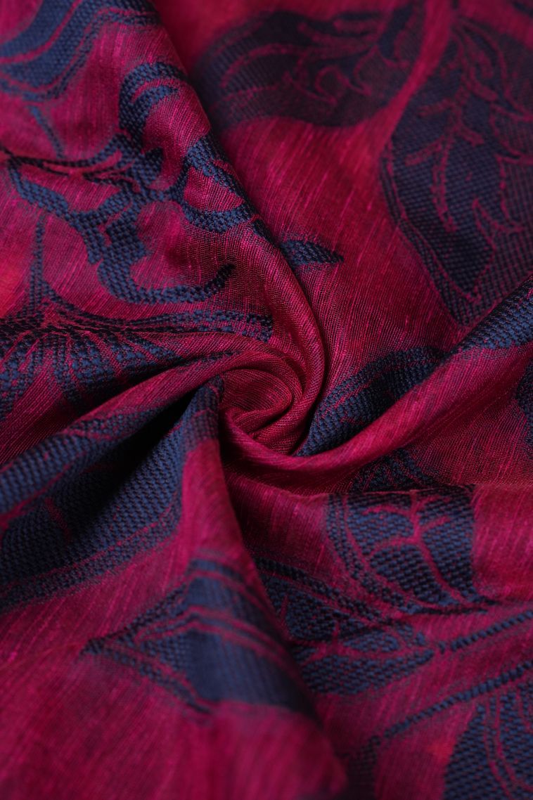 Magenta  Pink Tussar Saree with Bronze Zari Buttis (small Dots Or Motifs) view 4