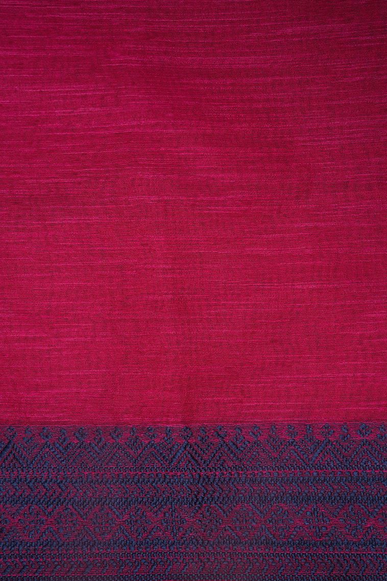Magenta  Pink Tussar Saree with Bronze Zari Buttis (small Dots Or Motifs) view 3