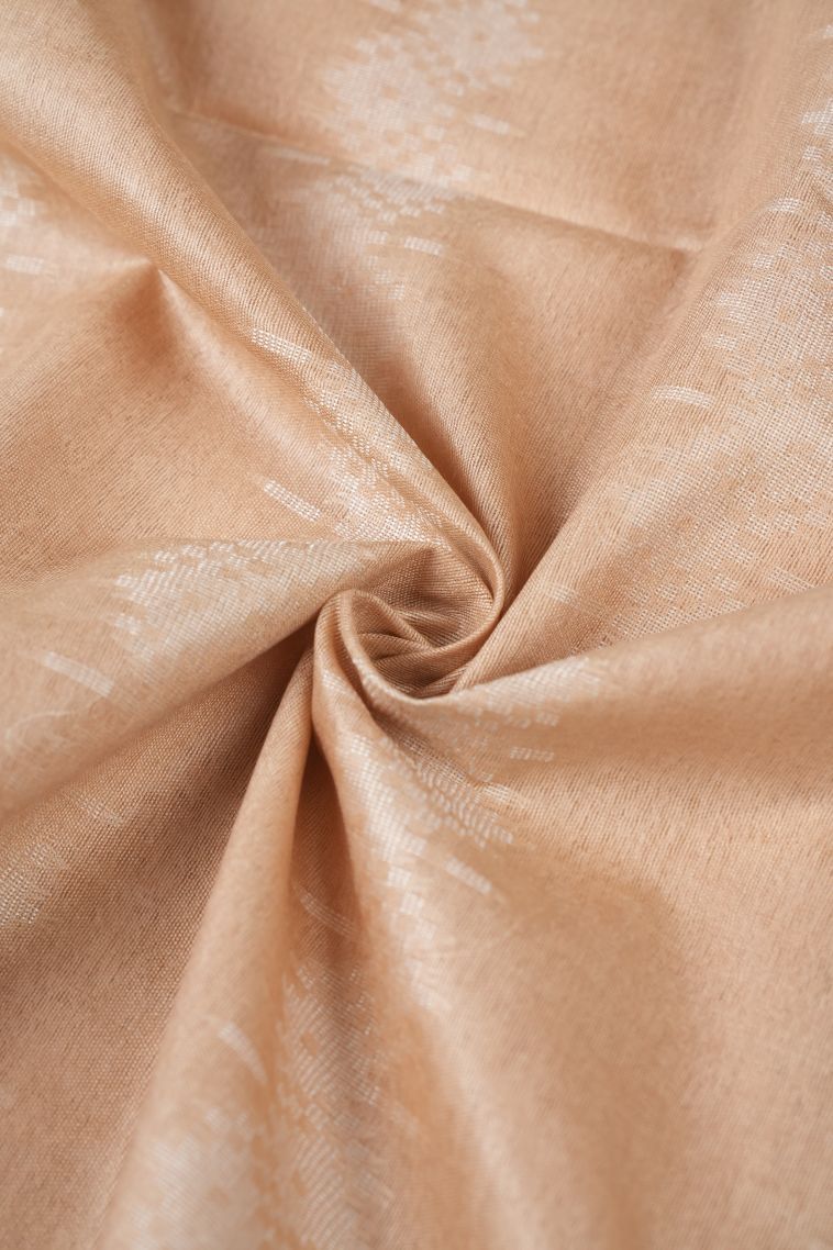 Salmon Pink Tussar Saree with Without Zari Zari Stripes view 4