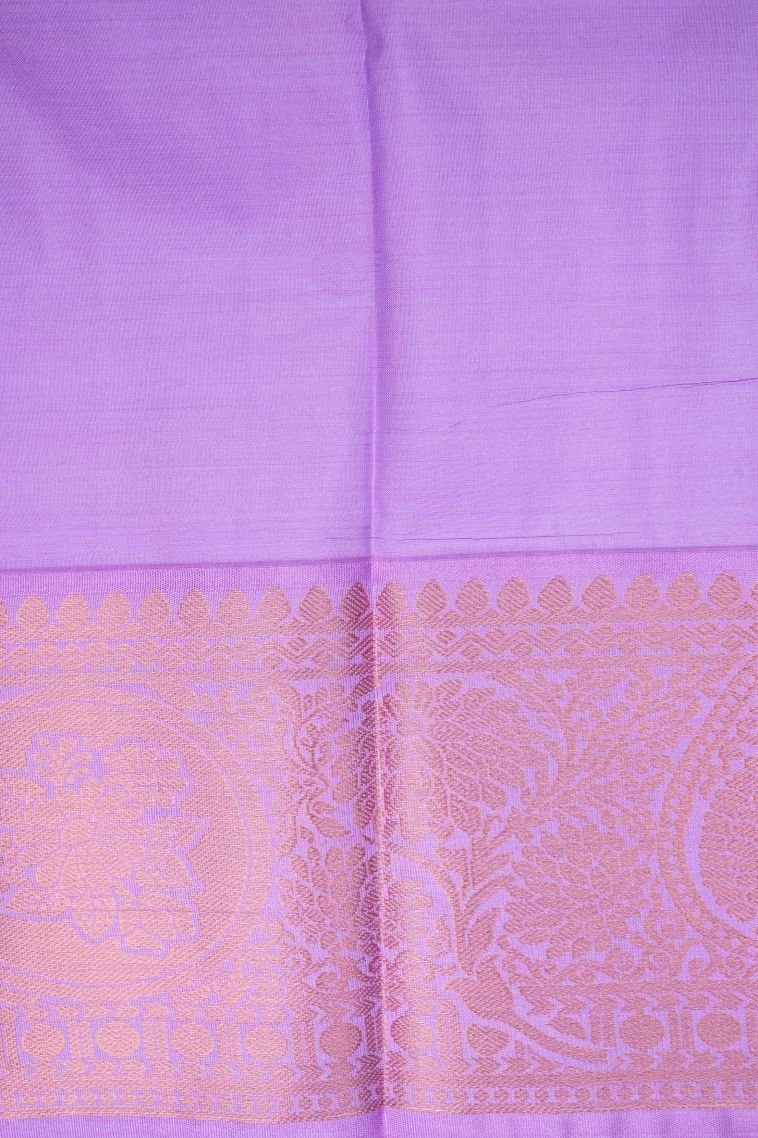 Cerulean Blue Visiri Madippu Silk Sarees with Copper Zari Floral Patterns view 3