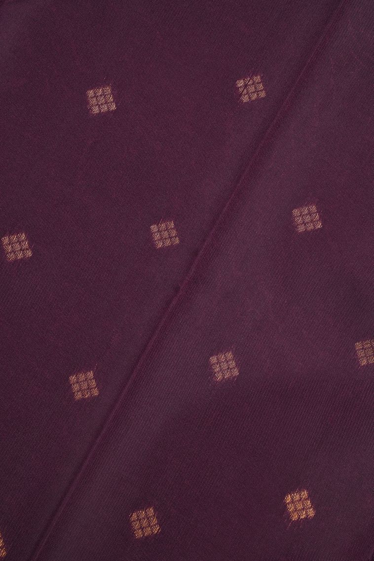 Magenta Purple Visiri Madippu Silk Sarees with Copper Zari Floral Patterns view 3