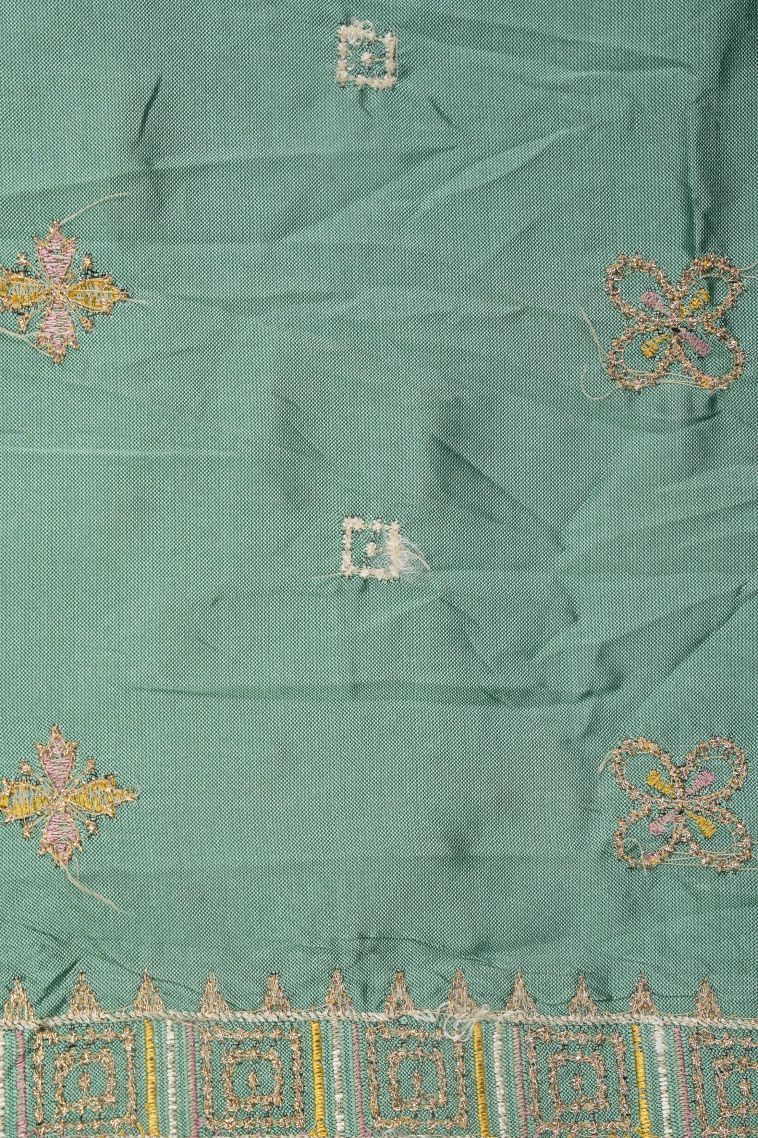 Blush Pink Organza Saree with Without Zari Zari Floral Patterns view 3