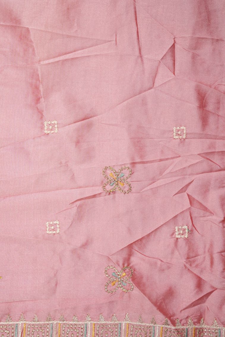 Pistachio Green Organza Saree with Without Zari Zari Floral Patterns view 3