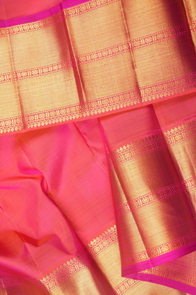 Bottle Green Kanchipuram Silk Sarees with Without Zari Zari Plain view 3