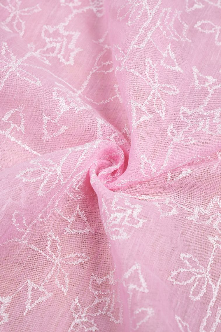 Blush Pink Organza Saree with Without Zari Zari Geometric Shapes view 4