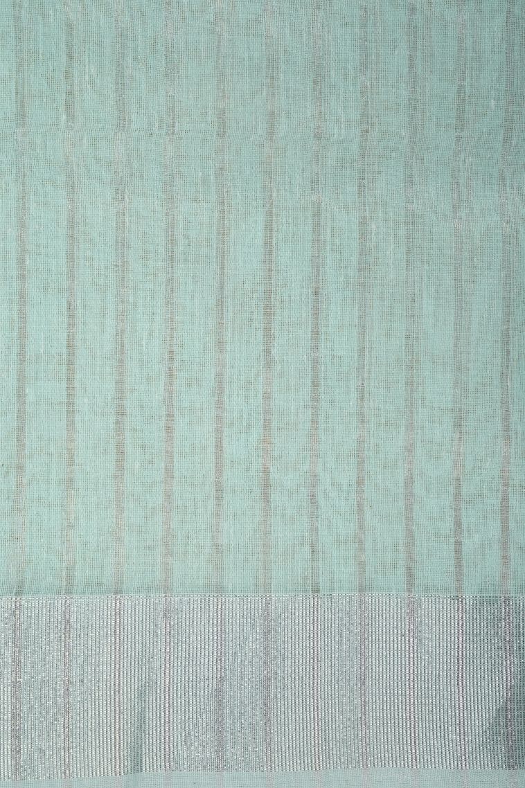 Arctic Blue Organza Saree with Without Zari Zari Floral Patterns view 3