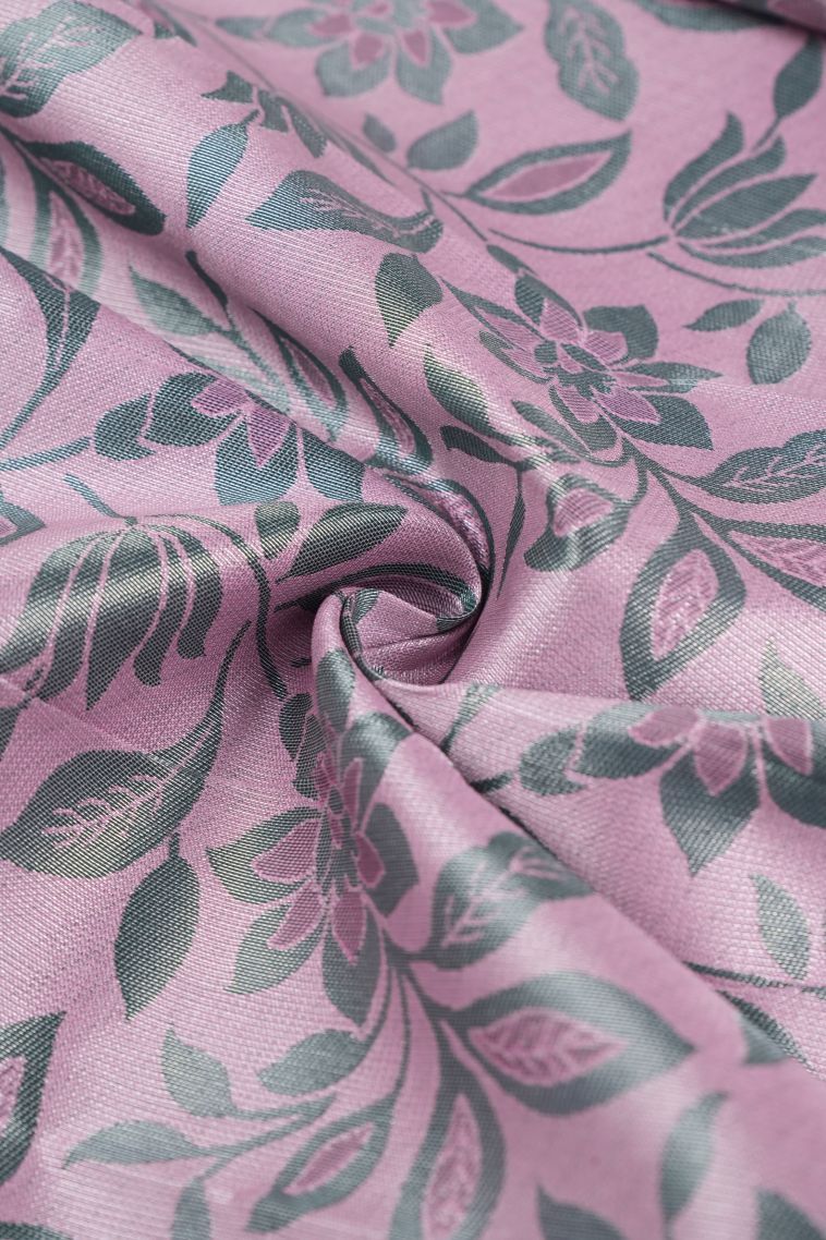 Ballet Pink Visiri Madippu Silk Sarees with Silver Zari Floral Patterns view 4