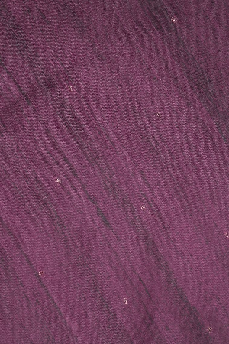 Daisy White Tussar Saree with Without Zari Zari Buttis (small Dots Or Motifs) view 3