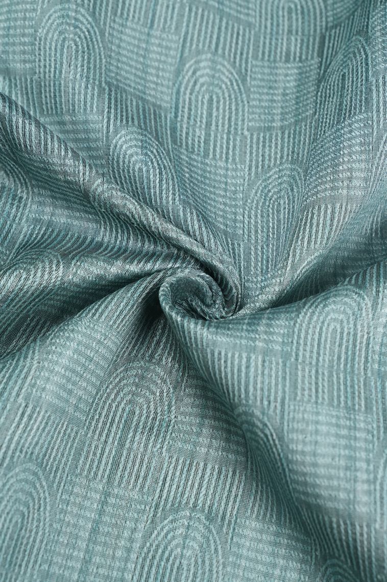 Sky Blue Tussar Saree with Without Zari Zari Stripes view 4