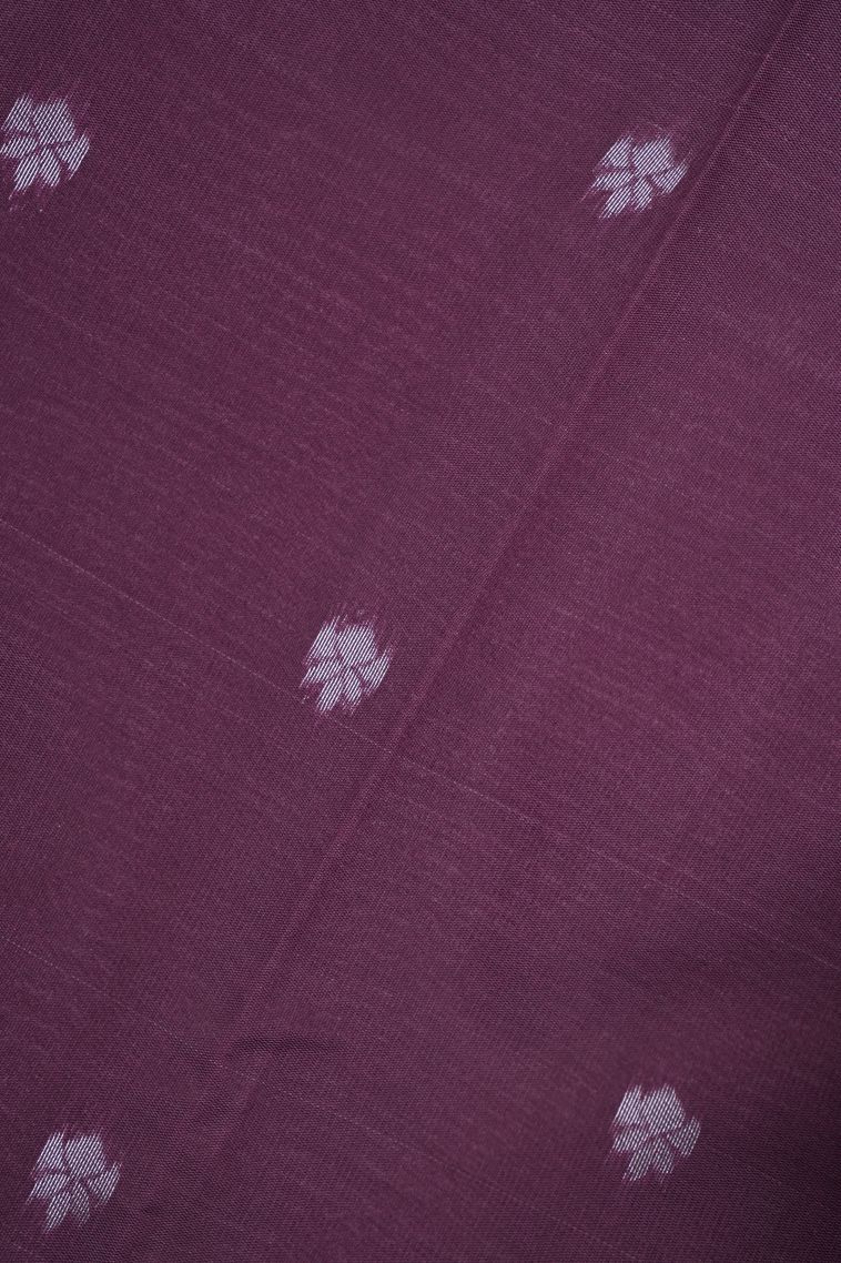 Orchid Purple Visiri Madippu Silk Sarees with Silver Zari Floral Patterns view 3