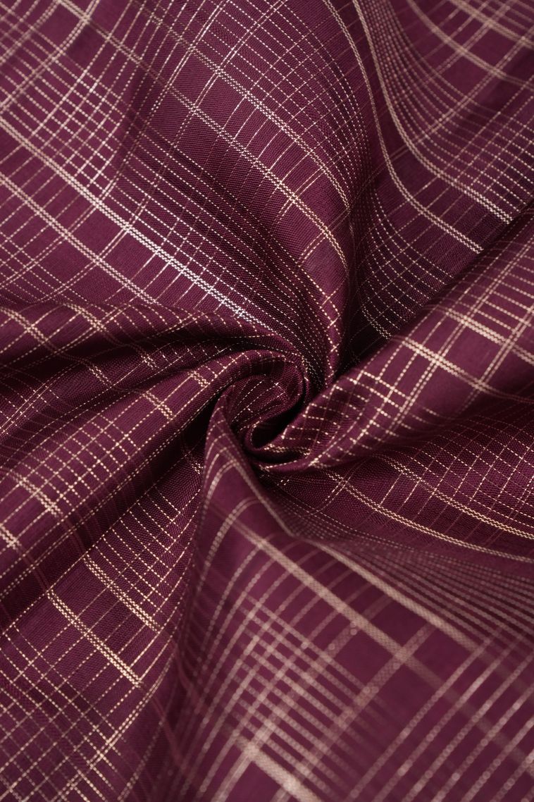 Bindi Red Kanchipuram Silk Sarees with Gold Zari Checks view 4