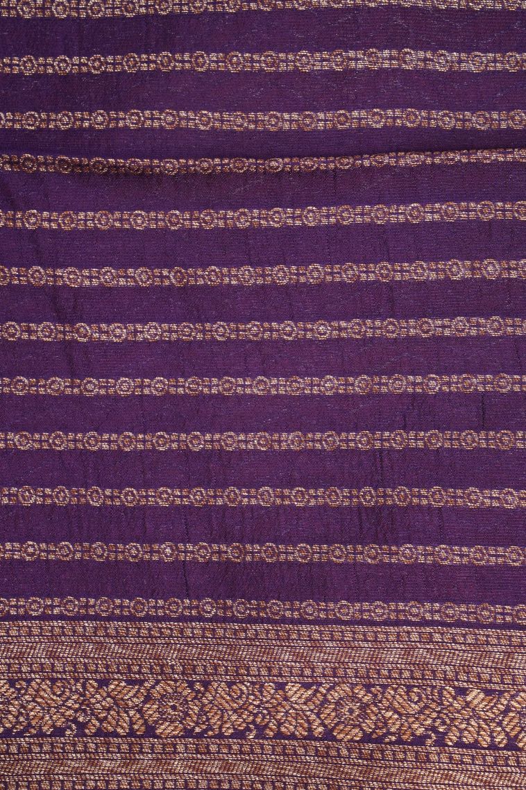 Tiger Orange Banaras Sarees with Copper Zari Buttis (small Dots Or Motifs) view 3