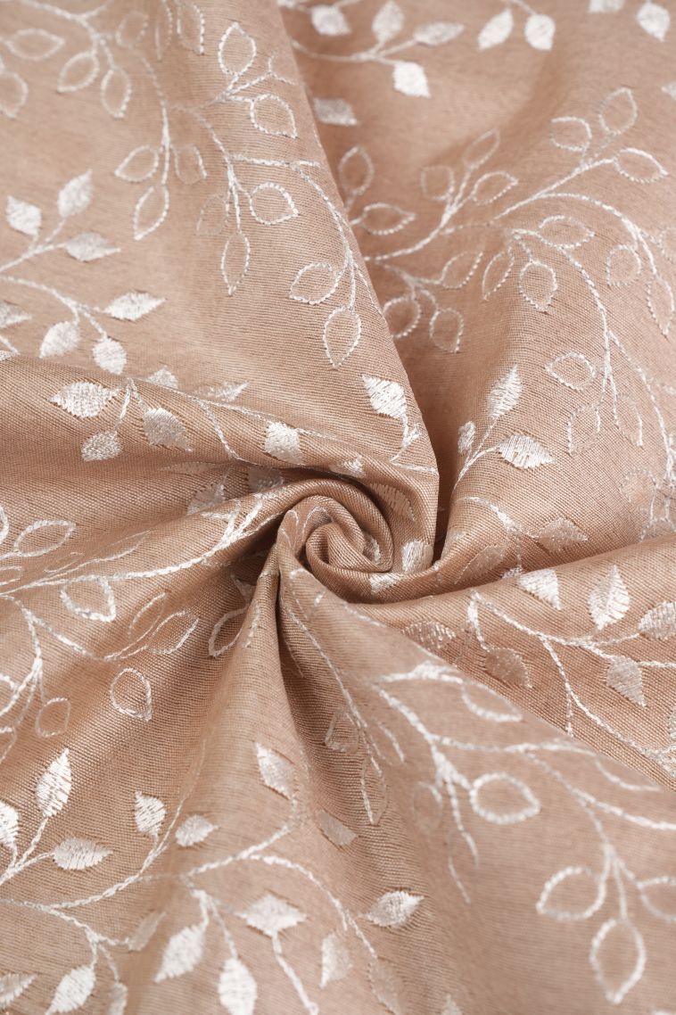 Cream White Tussar Saree with Without Zari Zari Floral Patterns view 4