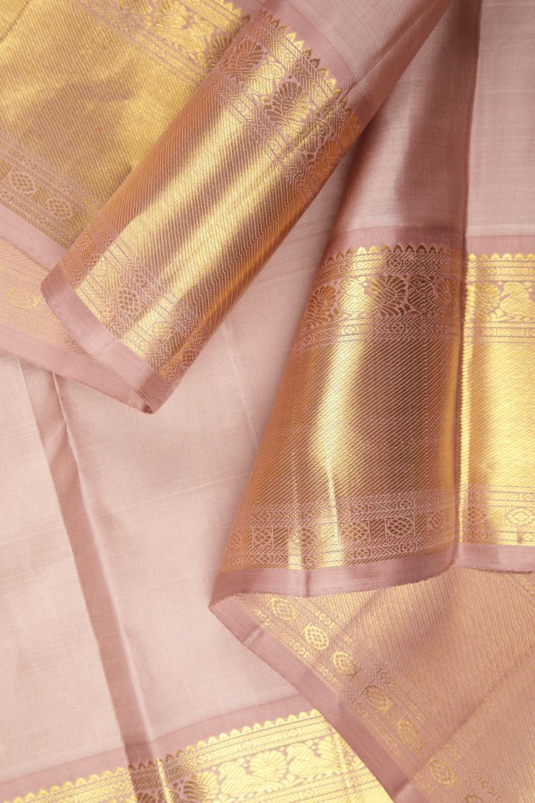 Currant Red Kanchipuram Silk Sarees with Gold Zari Buttis (small Dots Or Motifs) view 3