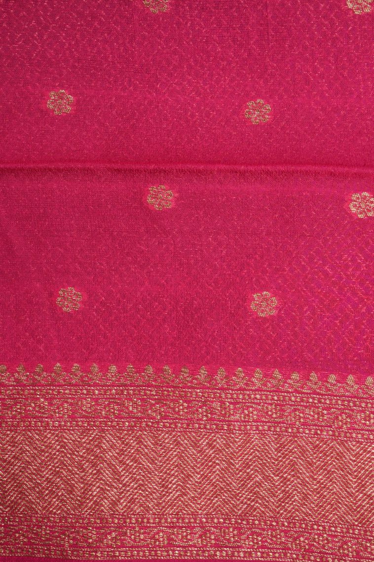 Navy Blue Banaras Sarees with Copper Zari Geometric Shapes view 3