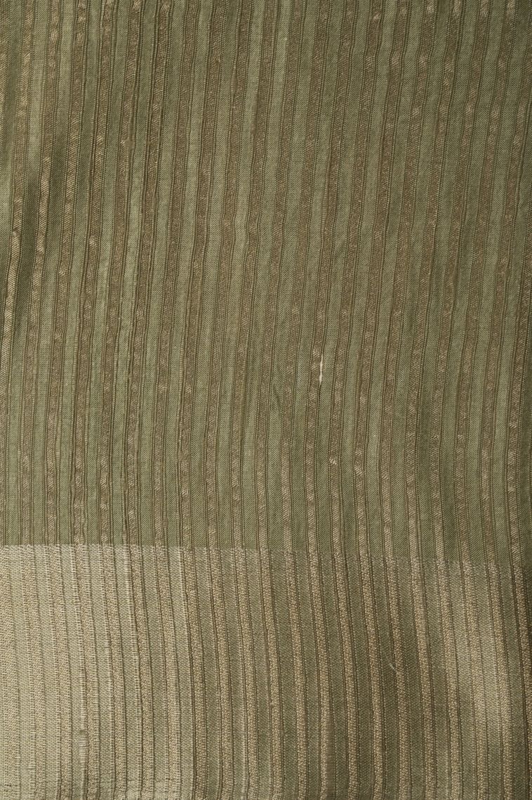 Alabaster White Tussar Saree with Without Zari Zari Floral Patterns view 3