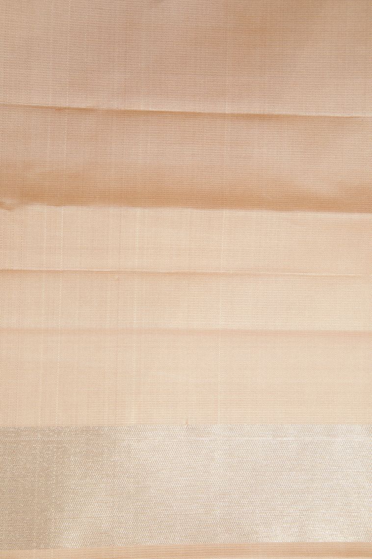 Flamingo Pink Kanchipuram Silk Sarees with Silver Zari Geometric Shapes view 3