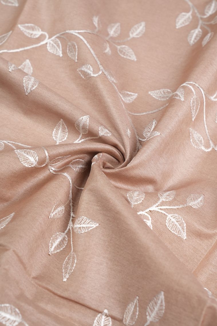 Cream White Tussar Saree with Without Zari Zari Floral Patterns view 4