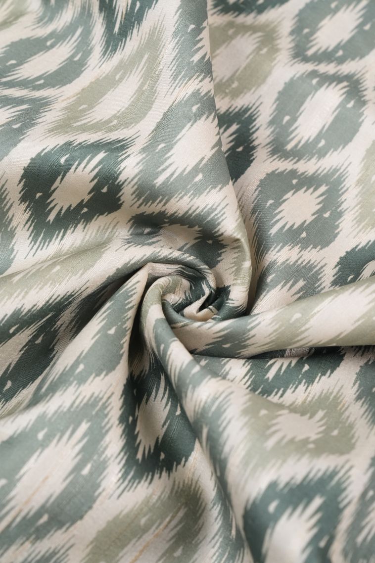 Powder White Tussar Saree with Without Zari Zari Floral Patterns view 4