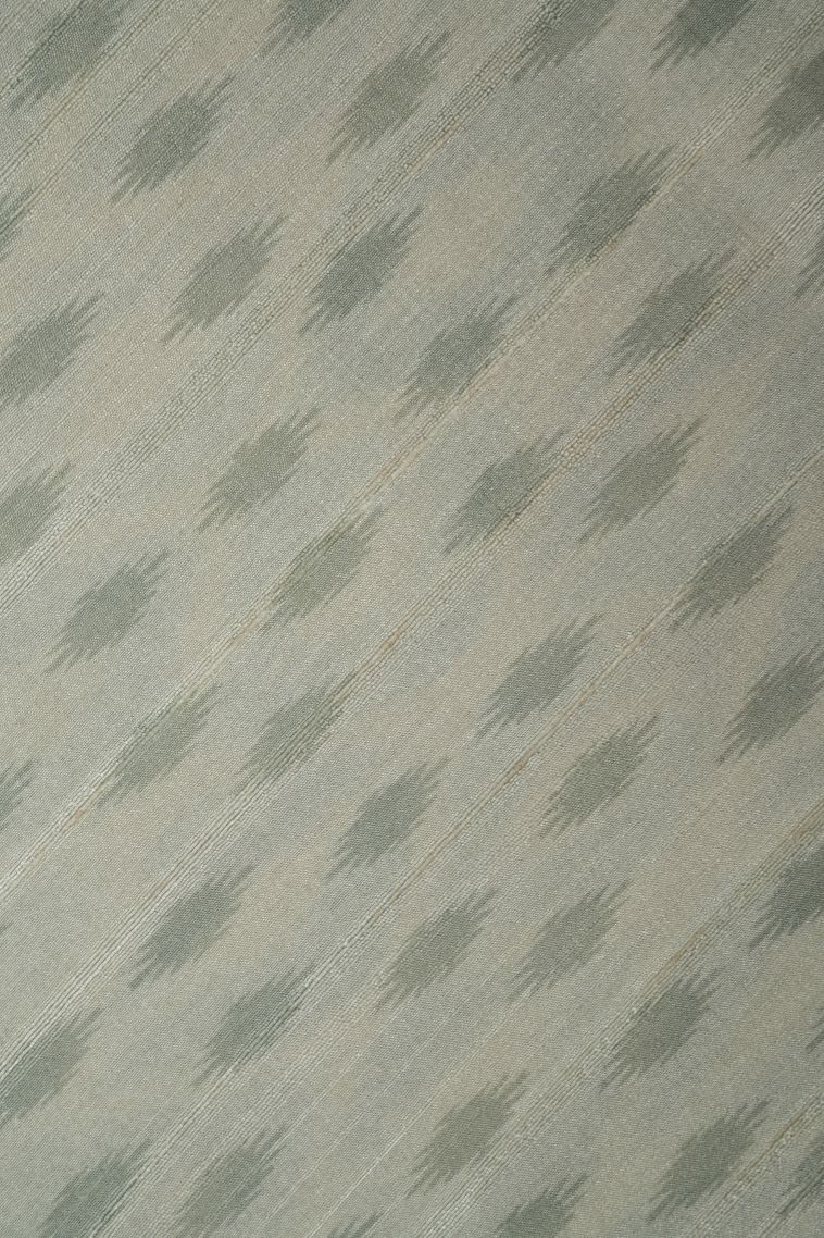 Powder White Tussar Saree with Without Zari Zari Floral Patterns view 3