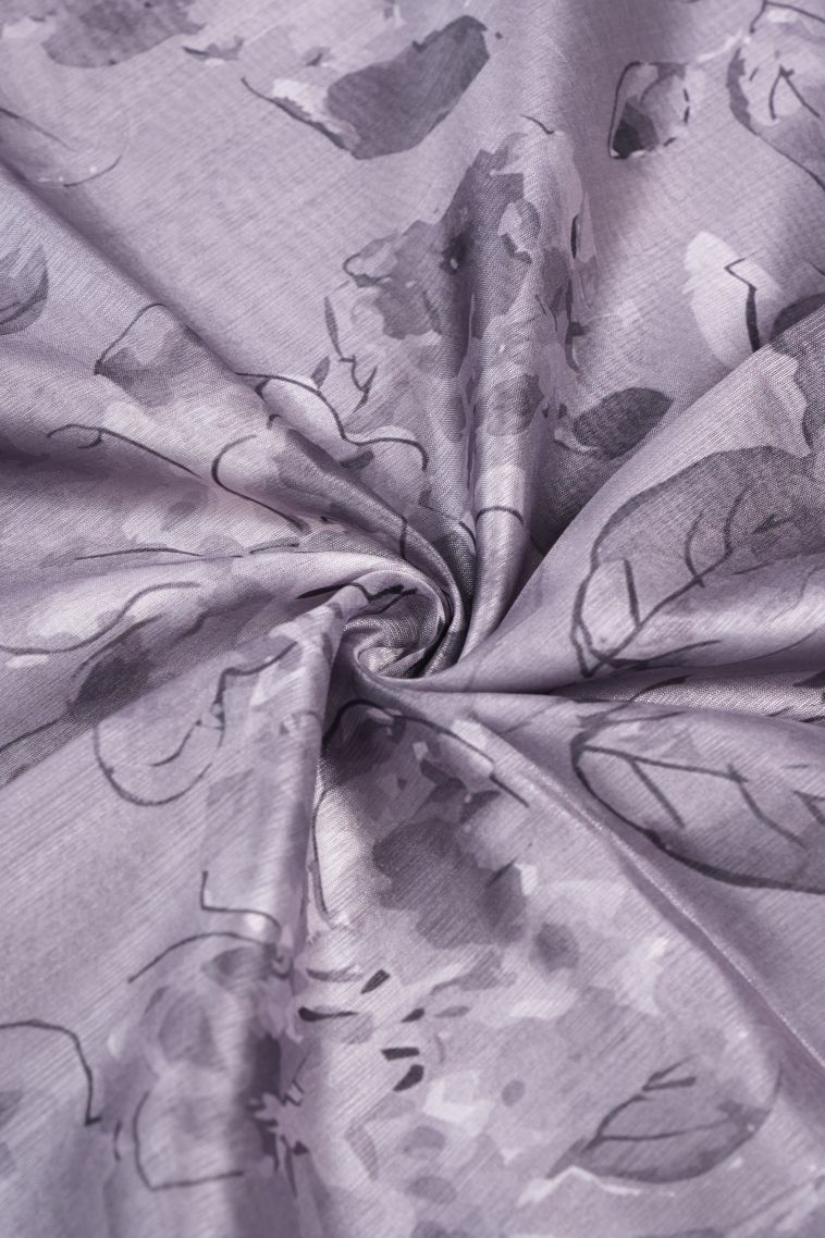 Iris Purple Tussar Saree with Without Zari Zari Floral Patterns view 4