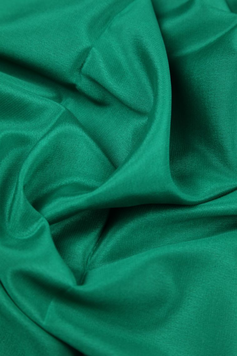 Basil Green Mysore Silk with Without Zari Zari Plain view 4
