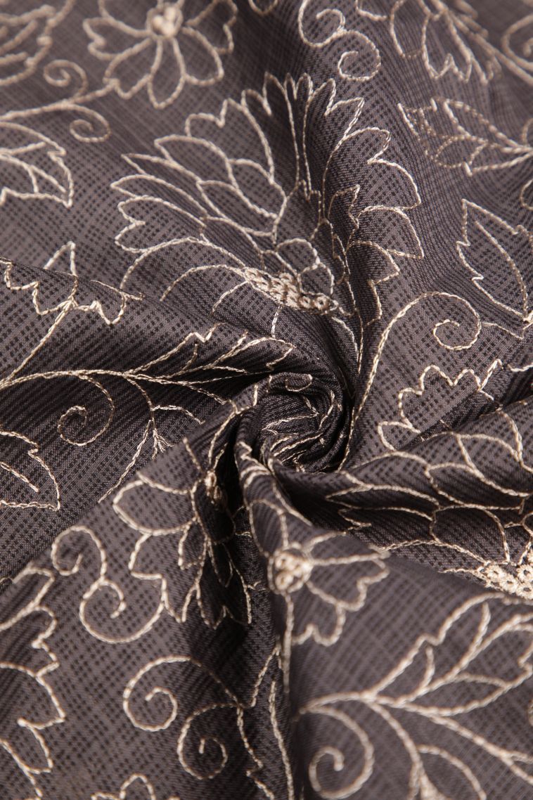 Abbey Black Organza Saree with Without Zari Zari Floral Patterns view 4