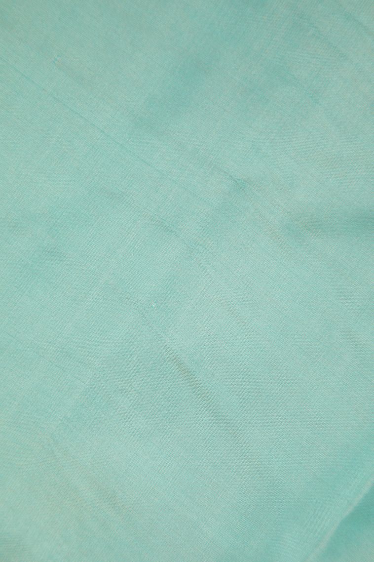 Sapphire Blue Soft Silk Saree with Copper Zari Stripes view 3