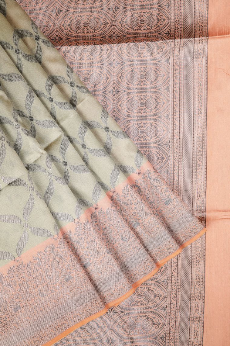Tortilla Brown Tussar Saree with Without Zari Zari Floral Patterns view 1