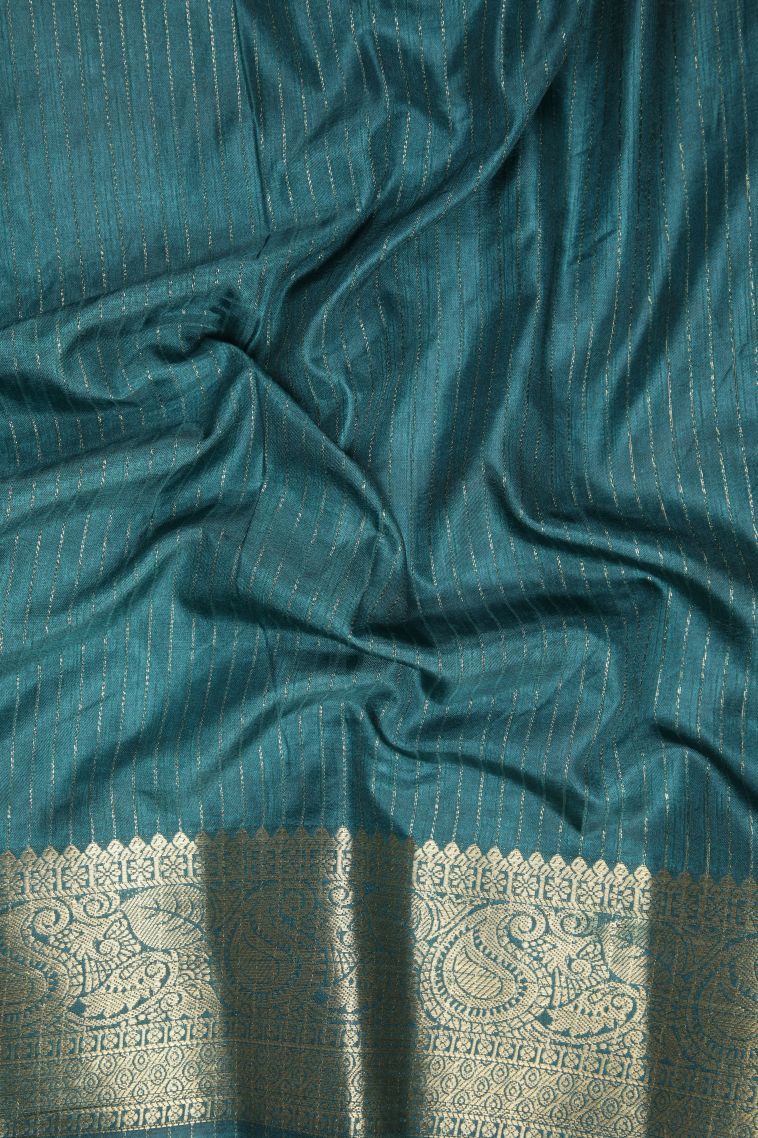 Periwinkle Purple Tussar Saree with Without Zari Zari Floral Patterns view 3