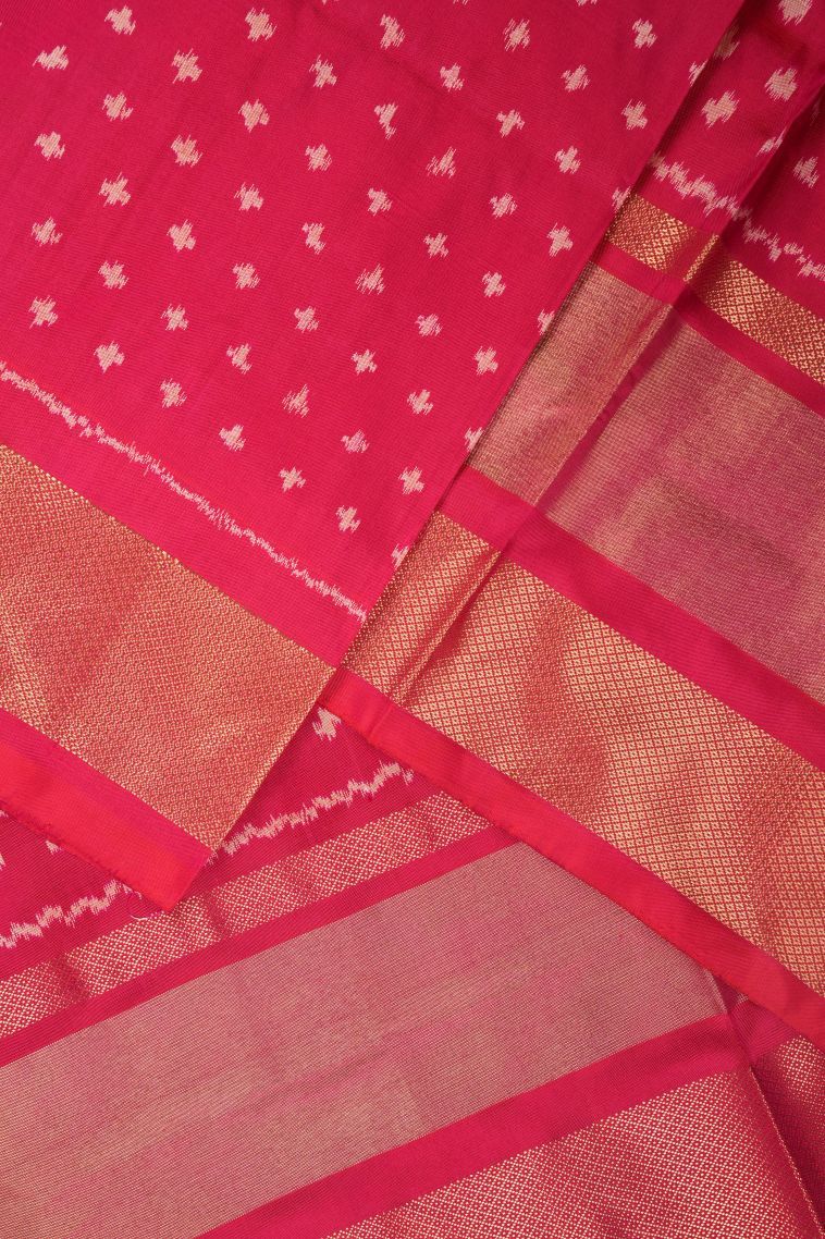 Bottle Green Ikkat Silk with Without Zari Zari Buttis (small Dots Or Motifs) view 3