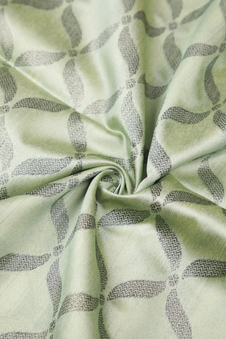 Sky Blue Tussar Saree with Without Zari Zari Floral Patterns view 4