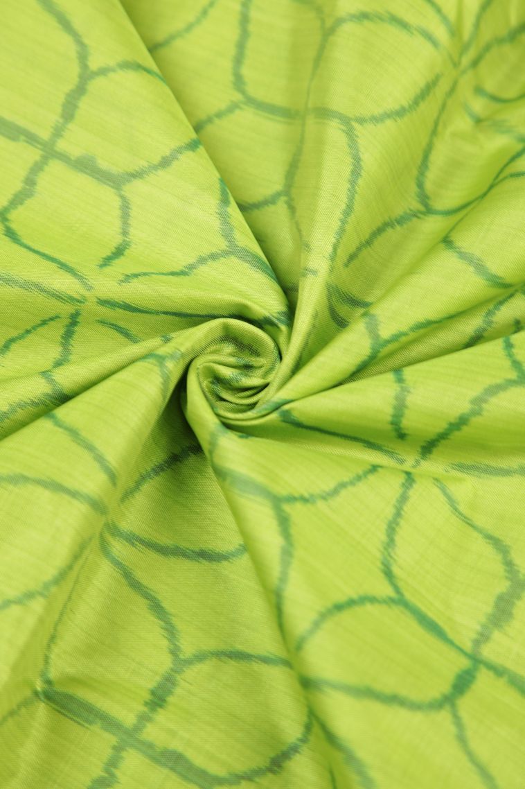 Chartreuse Green Soft Silk Sarees with Without Zari Zari Floral Patterns view 4