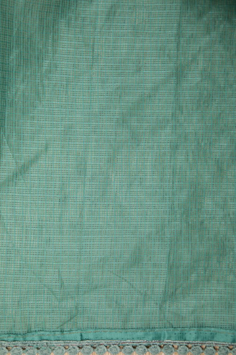 Sapphire Blue Organza Saree with Without Zari Zari Floral Patterns view 3