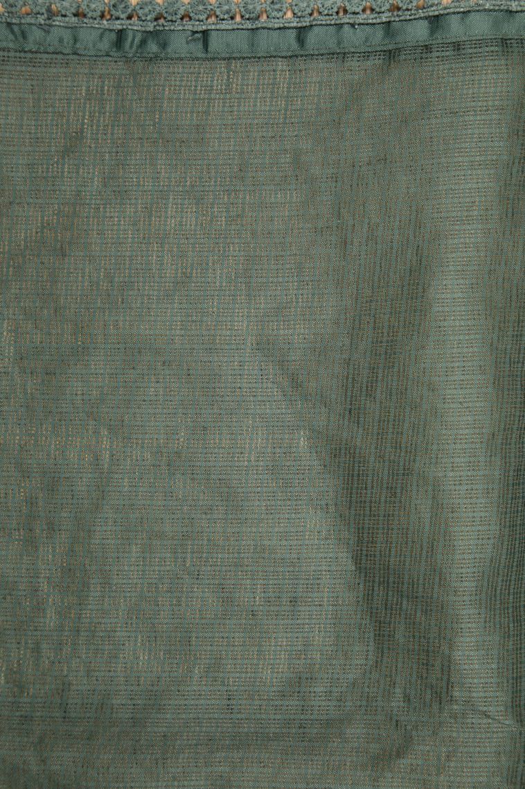 Aegean Blue Organza Saree with Without Zari Zari Floral Patterns view 3