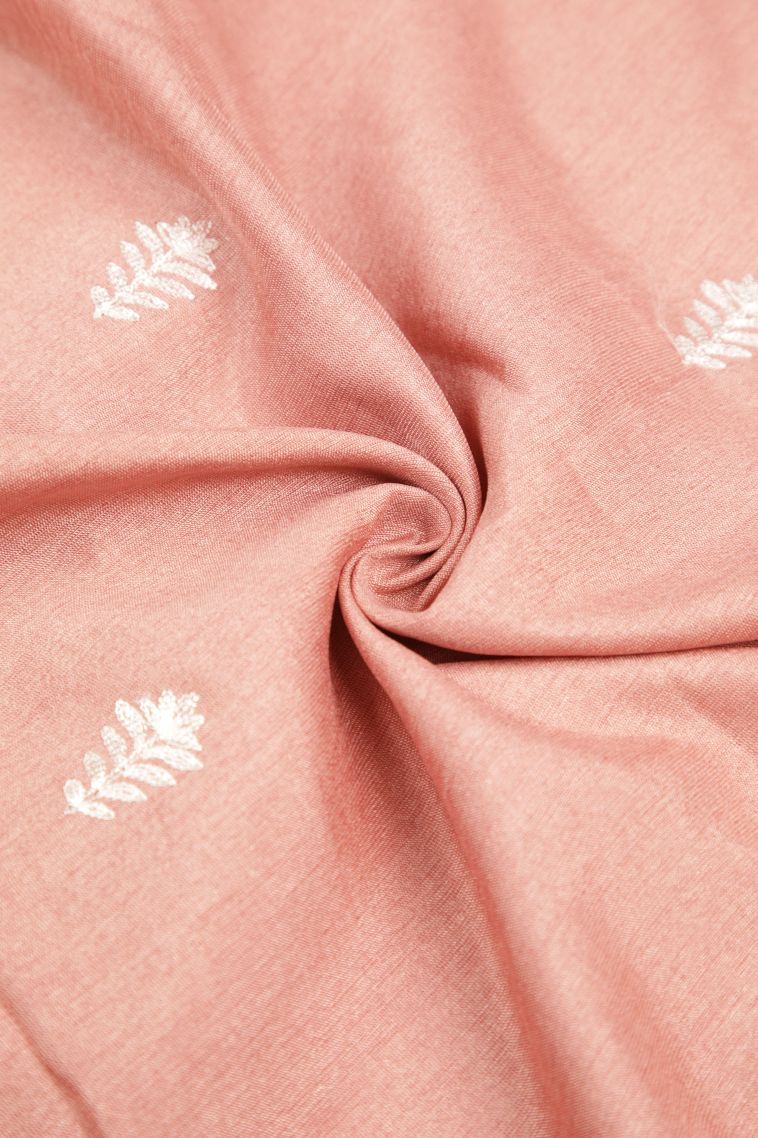 Flamingo Pink Tussar Saree with Without Zari Zari Buttis (small Dots Or Motifs) view 4